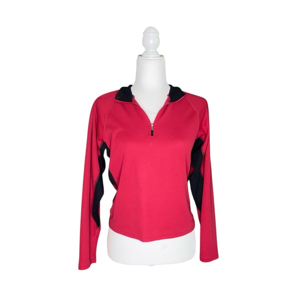VINTAGE AVIA SPORTS LONG-SLEEVE W/ ZIPPER HALF-PLACKET · FITS S/M